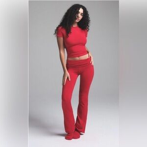 Skims Cotton Jersey Foldover Pant Size Large